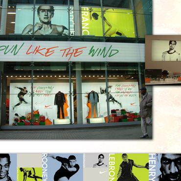 various point of purchase and window graphics for Nike